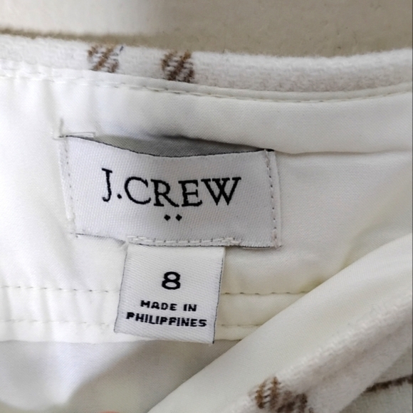 J.Crew Plaid Wool Blend Windowpane Mini Skirt 8 Neutral Preppy Academia Fall - Picture 7 of 9